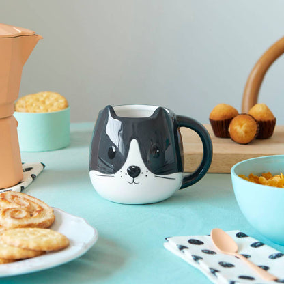 Mug Rond Chat blanc/noir