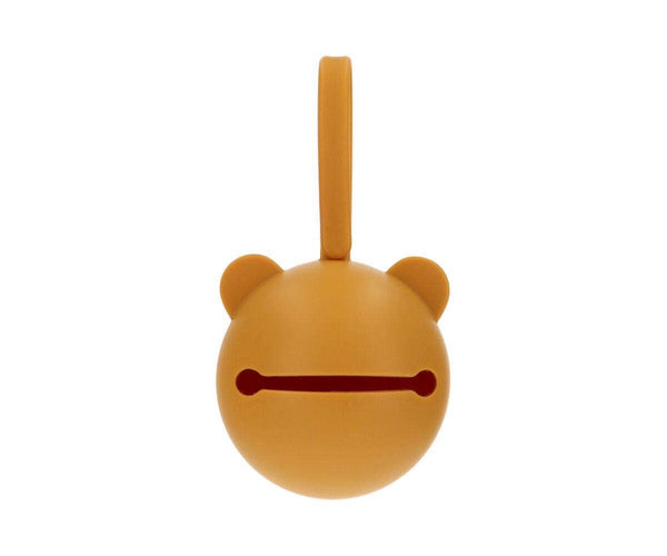 Porte-sucette en silicone Ours moutarde