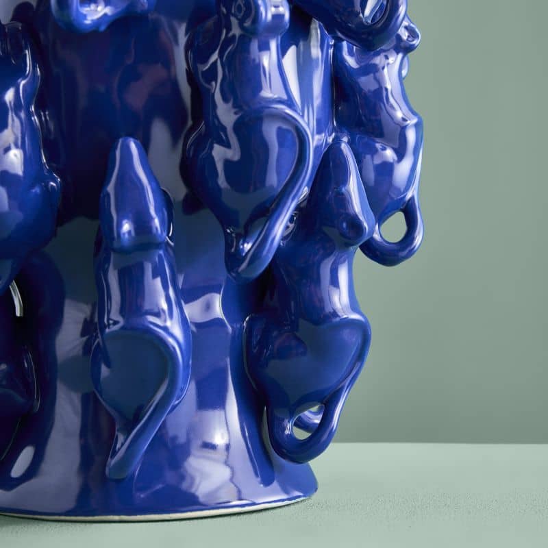 M. Mäuschen vase, cobalt blue stoneware, 23 x 23 x 26 cm