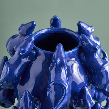 M. Mäuschen vase, cobalt blue stoneware, 23 x 23 x 26 cm