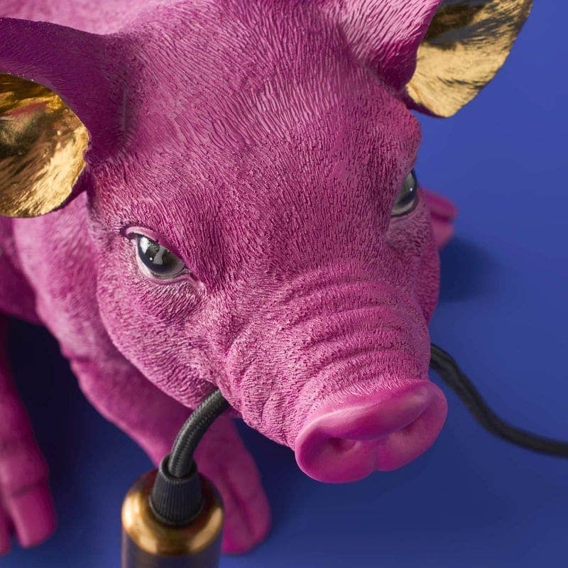 Lampe de table Cochon Rose