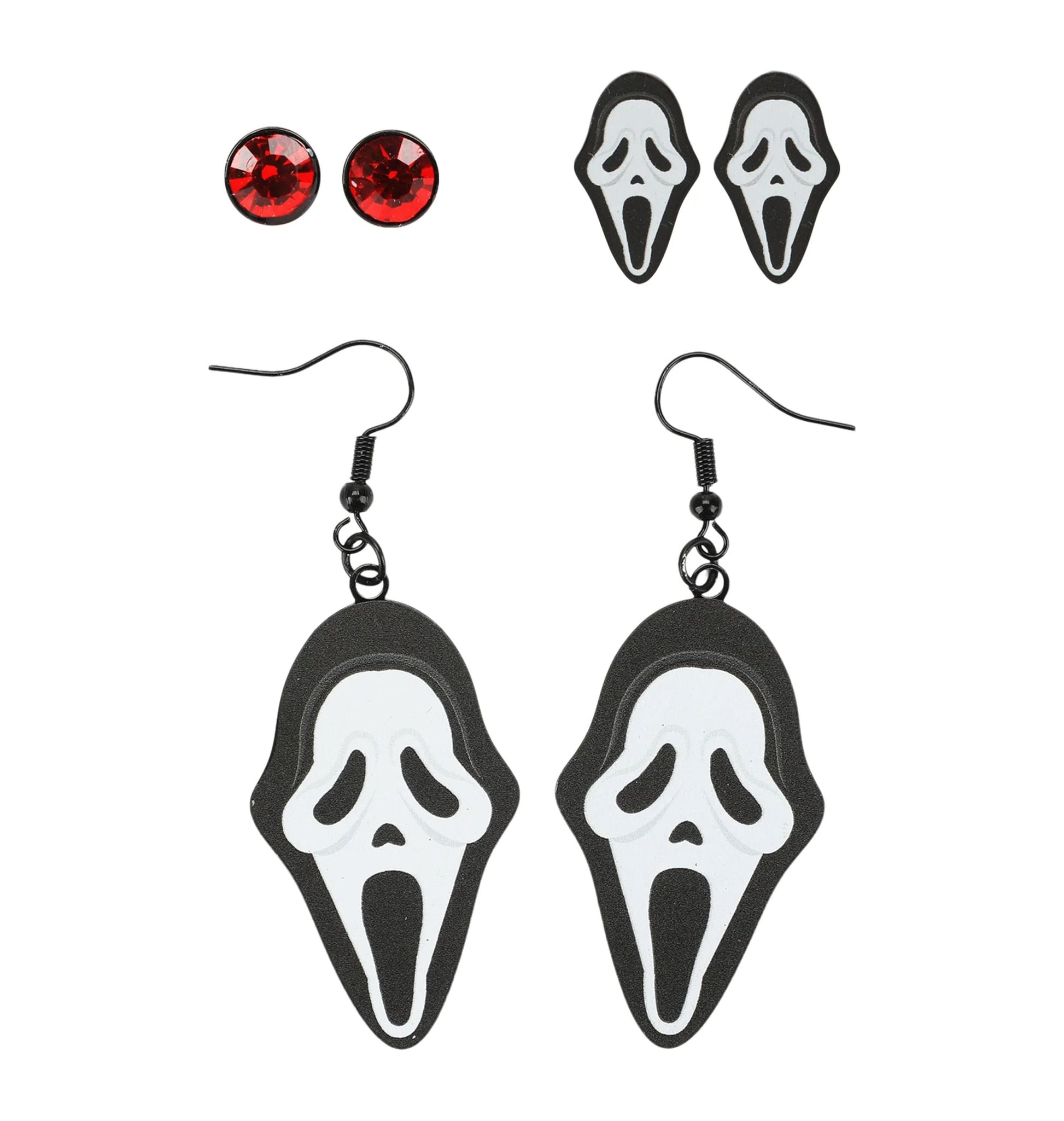 Set de 3 paires de boucles d’oreilles Ghost Face