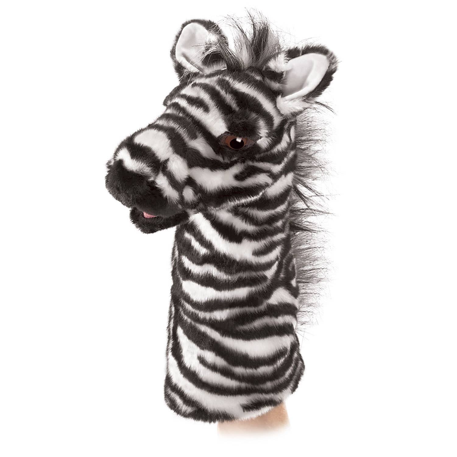 Marionnette à main Zebra pour la scène de marionnettes/Zebra Stage Puppet 2565 Folkmanis réaliste