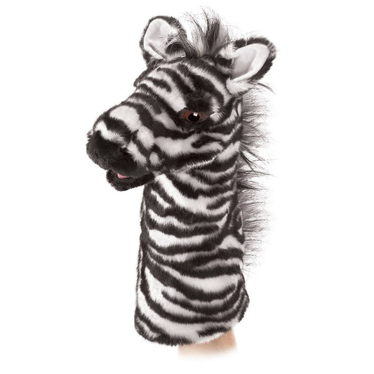 Marionnette à main Zebra pour la scène de marionnettes/Zebra Stage Puppet 2565 Folkmanis réaliste