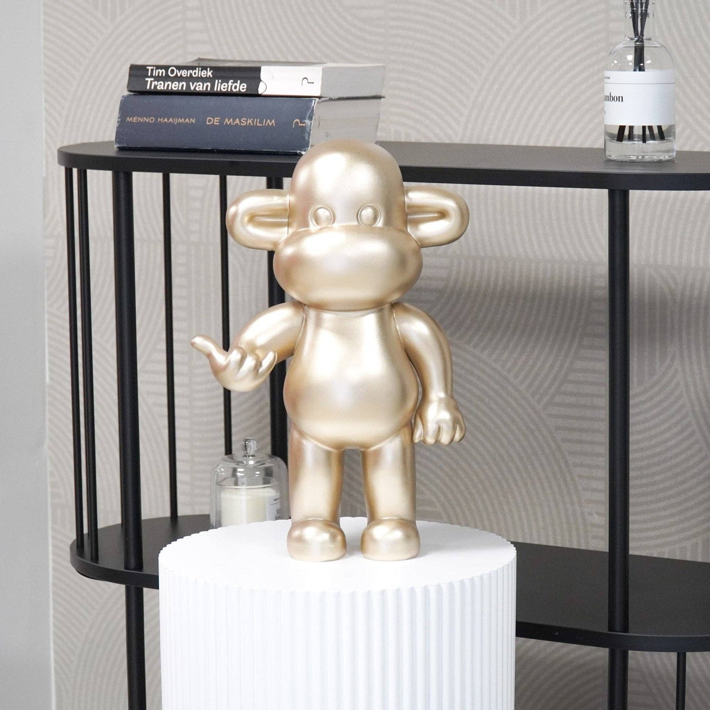 Ornament - Hanging Loose Monkey Figurine 'The Legend' - Polyresin - Gold - 33x21x50cm