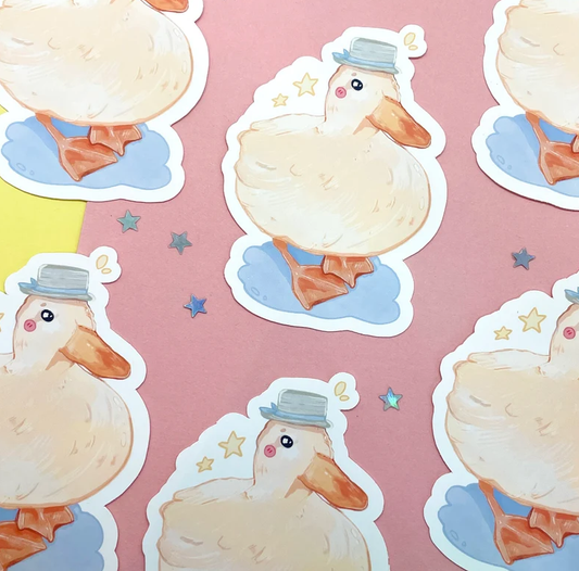 Pegatina del pato caballero