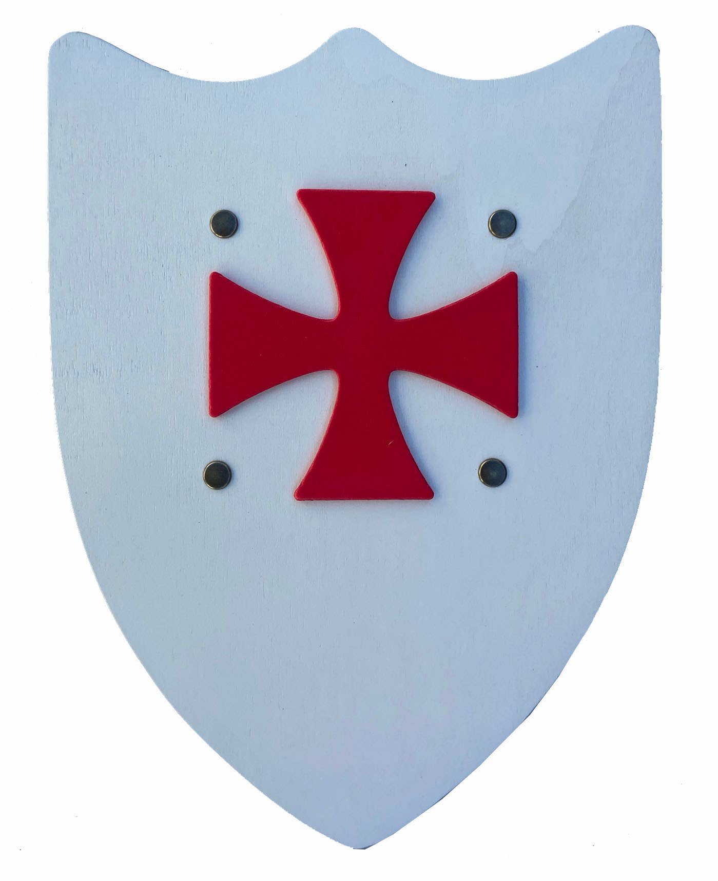 BOUCLIER HISTORIQUE BLANC AVEC CROIX TEMPLIÈRE - KALID MEDIEVAL