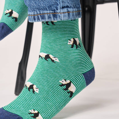 Chaussettes en coton peigné animaux - Panda