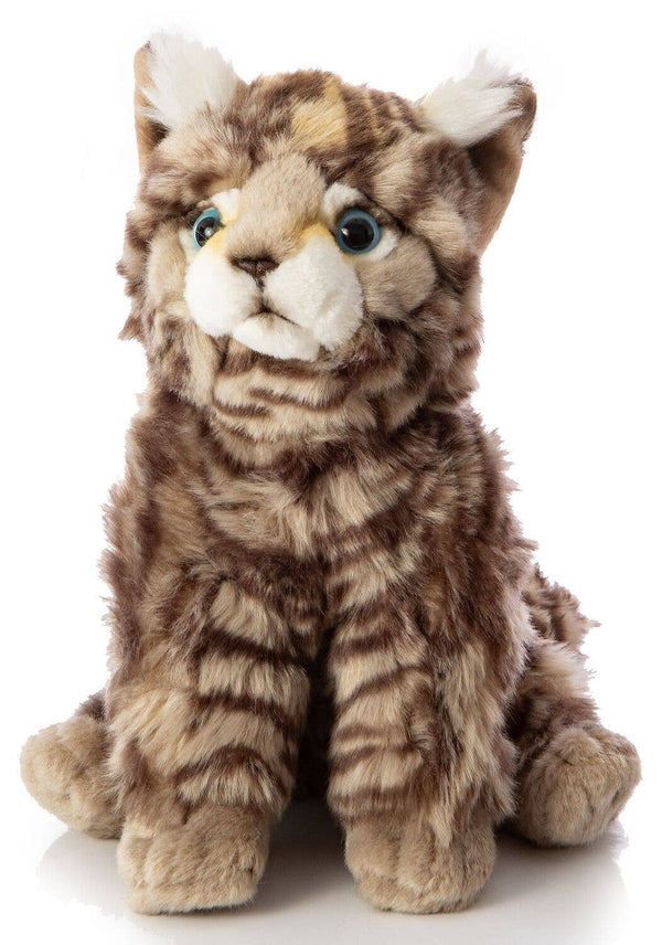Peluche chat sauvage gris assis Uni Toys
