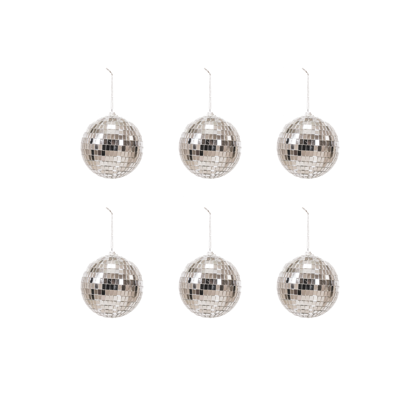 Boule de Noël Disco Argent - 6-Pack