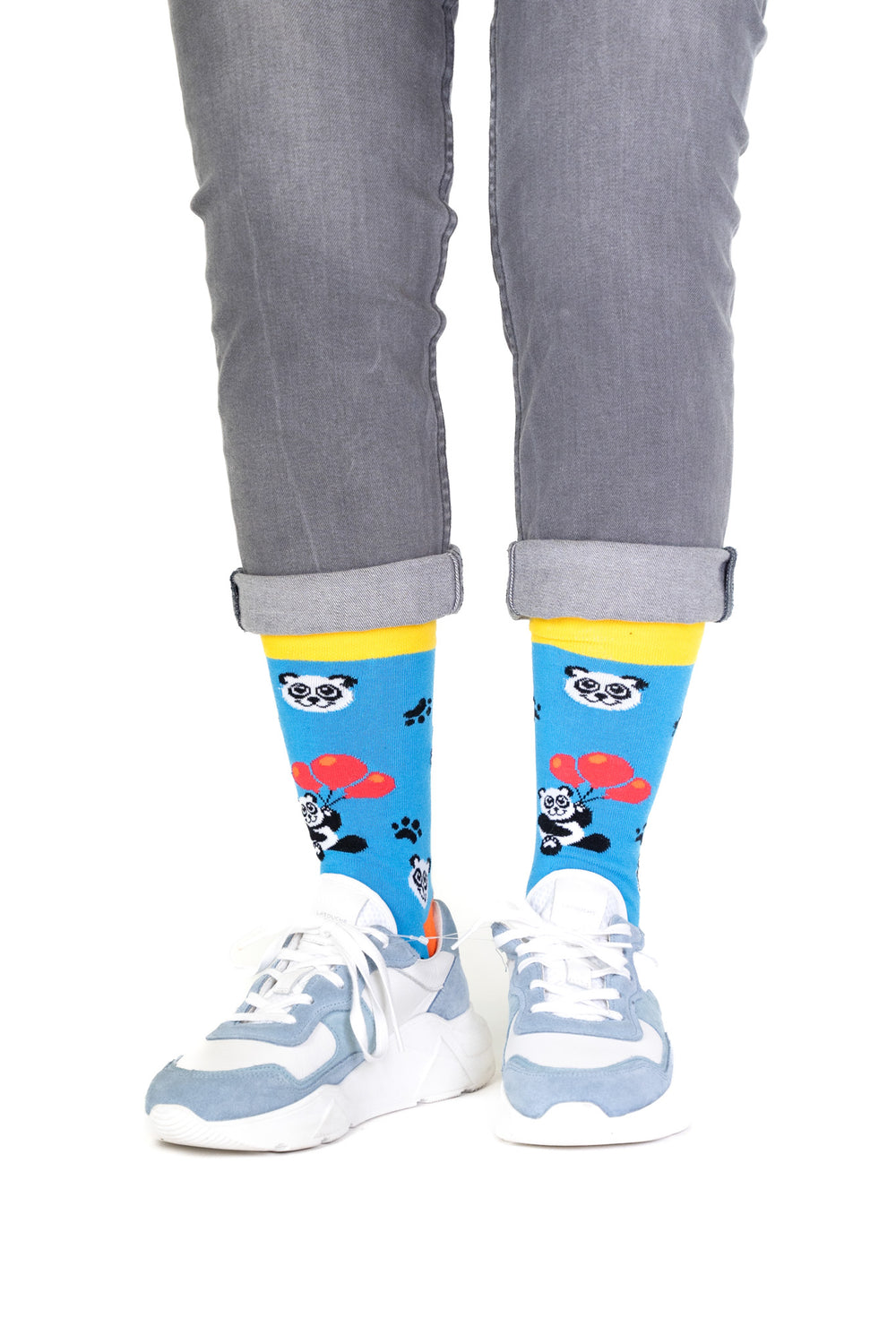 Panda sokken - Blauw