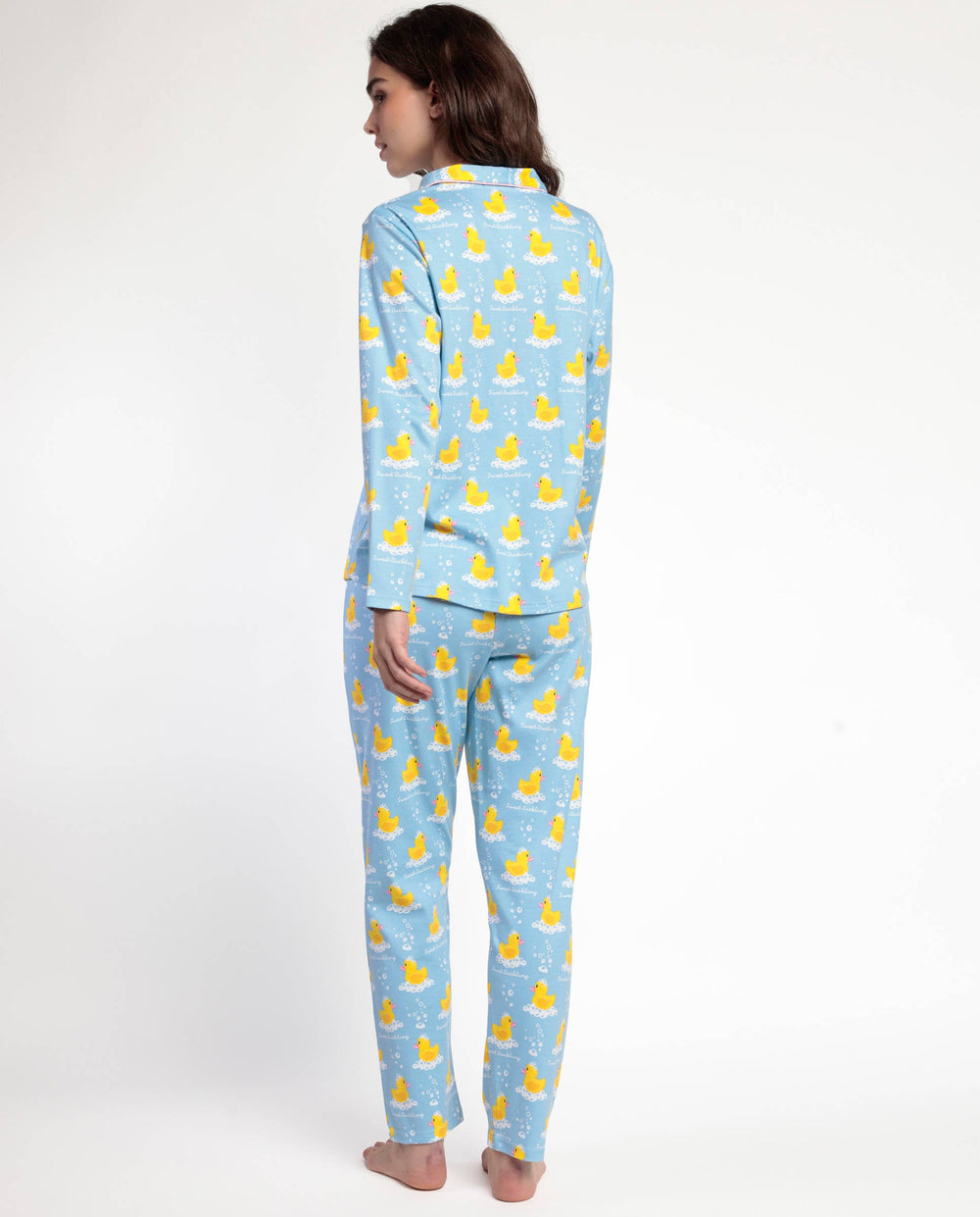 Pyjama à manches longues ouvert Femme - Canard « Sweet Duckling”