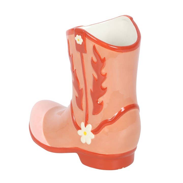 Pink Cowboy Boot Vase
