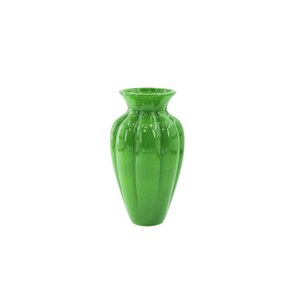 Florero - Florero plisado - Cerámica - Verde - 16,5 x 16,5 x 29,5 cm