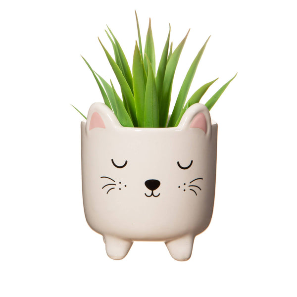 Mini pot de fleurs chat sur pieds