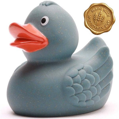 Wheat-colored bath duck - blue - rubber duck