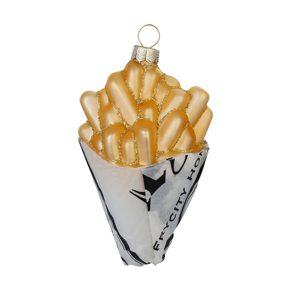 Décoration de Noël cornet de frites, verre, 10 cm – Holly & Jolly