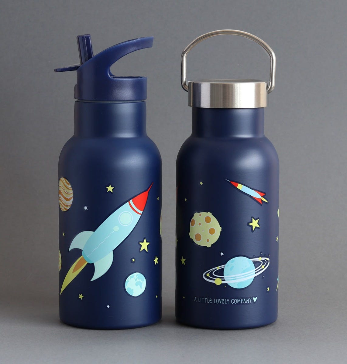 Gourde enfant en inox - Espace – vue 2 – A Little Lovely Company