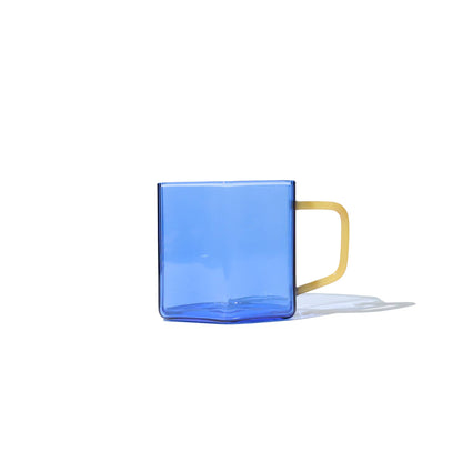 Mug en Verre Géométrique Bleu Helio Ferretti Vue 3
