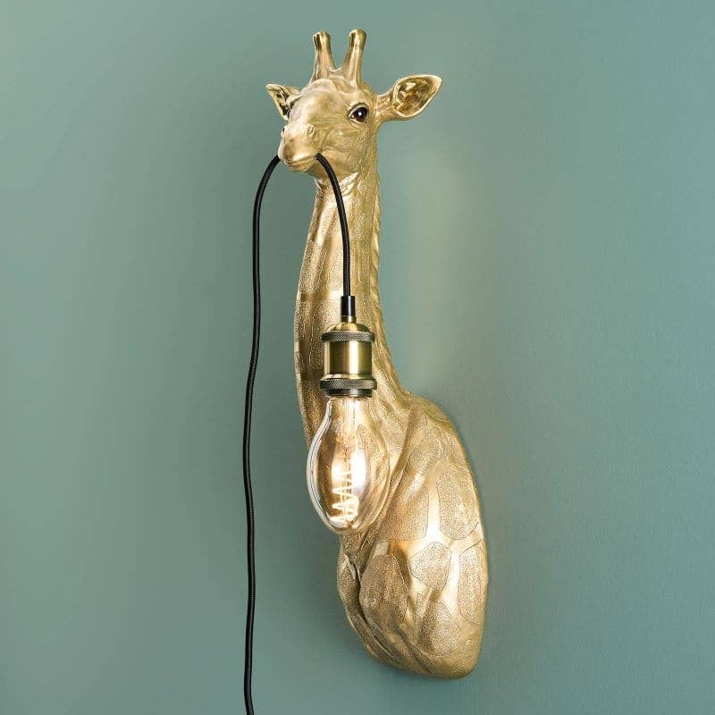 Aplique de parede Lucie Giraffe, dourado