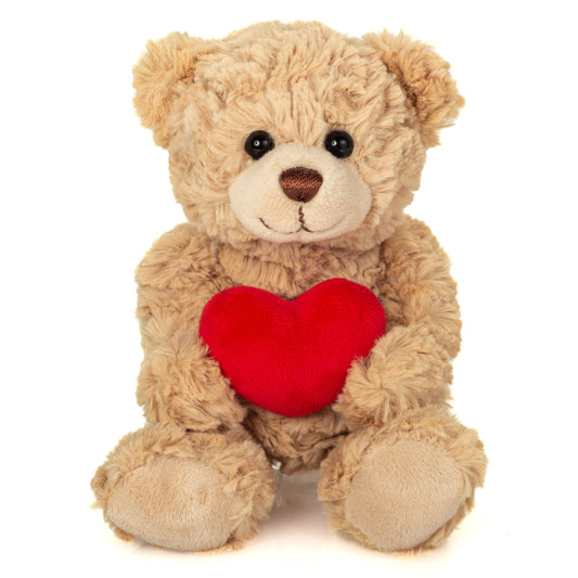 Osito de peluche beige con corazón