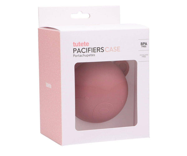 Porte-sucette en silicone Ours rose poudré - vue 2