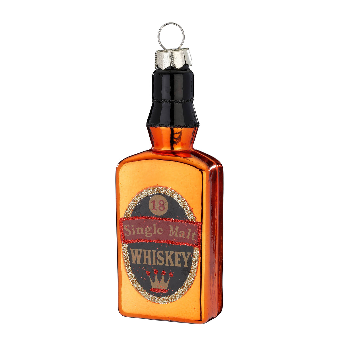 Ornement de Noël whisky, verre, 11,5 cm – Holly & Jolly