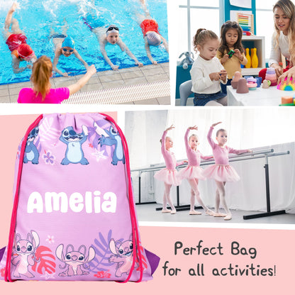 Official Disney Stitch & Angel Sac à cordon | enfant PE Sac
