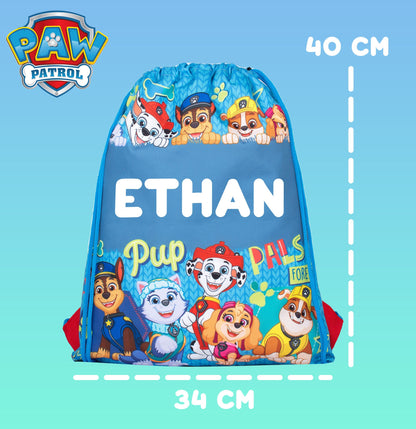 Paw Patrol Personalized Drawstring Bag for Kids