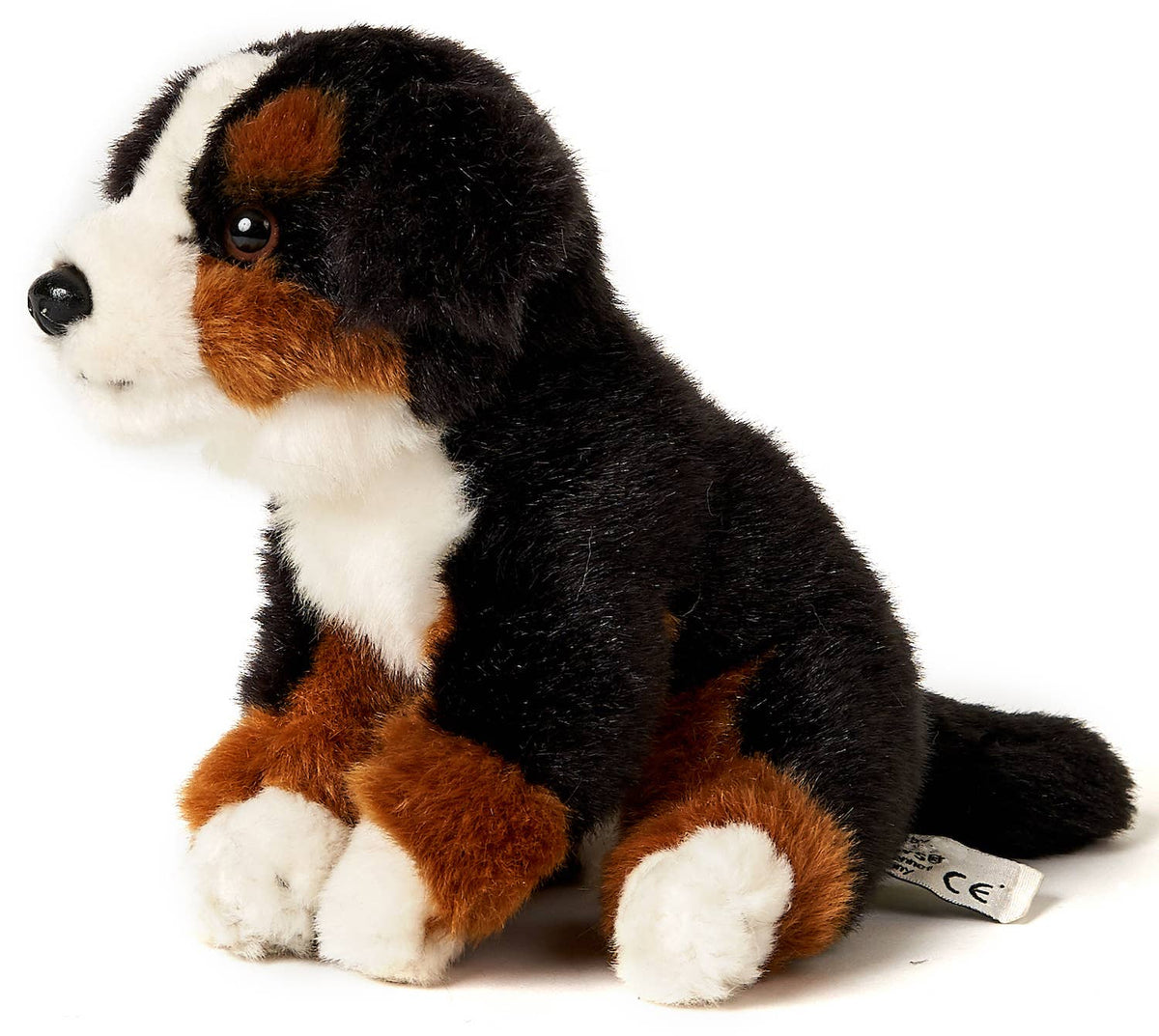 Peluche chiot bouvier bernois, assis, 15 cm (hauteur)