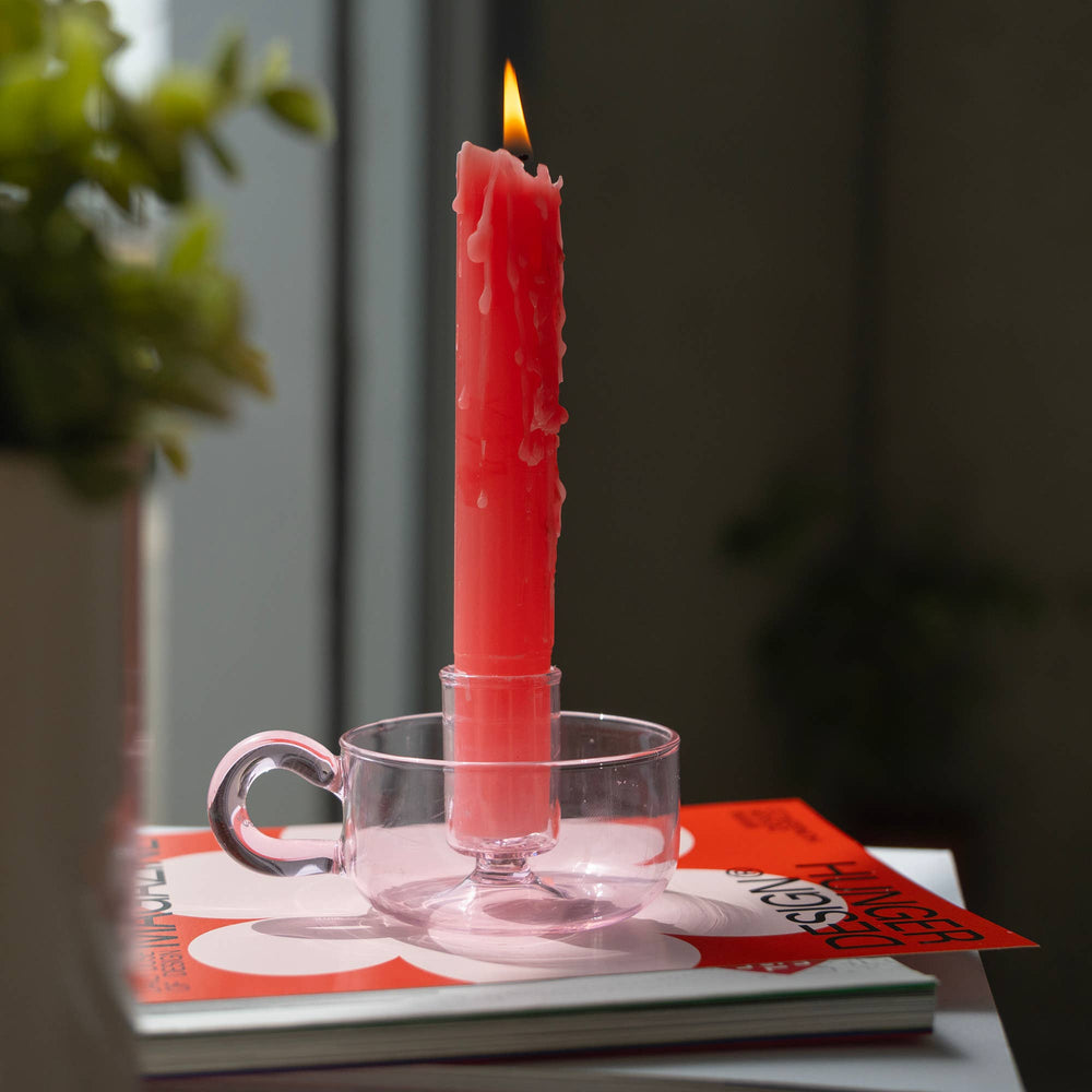 Candeliere classico in cristallo rosa S2