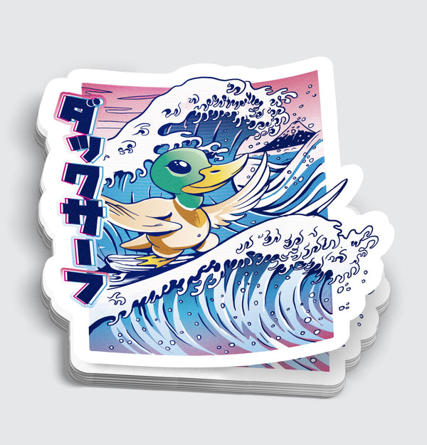 Autocollant Canard Colvert Surfeur