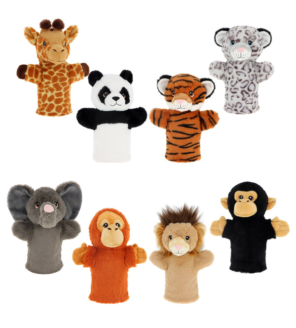 Marionnettes peluches animaux sauvages Keeleco 27 cm – 8 modèles