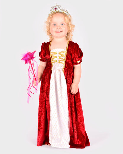 Robe de princesse en velours rouge taille 110-116 cm 4-6 ans