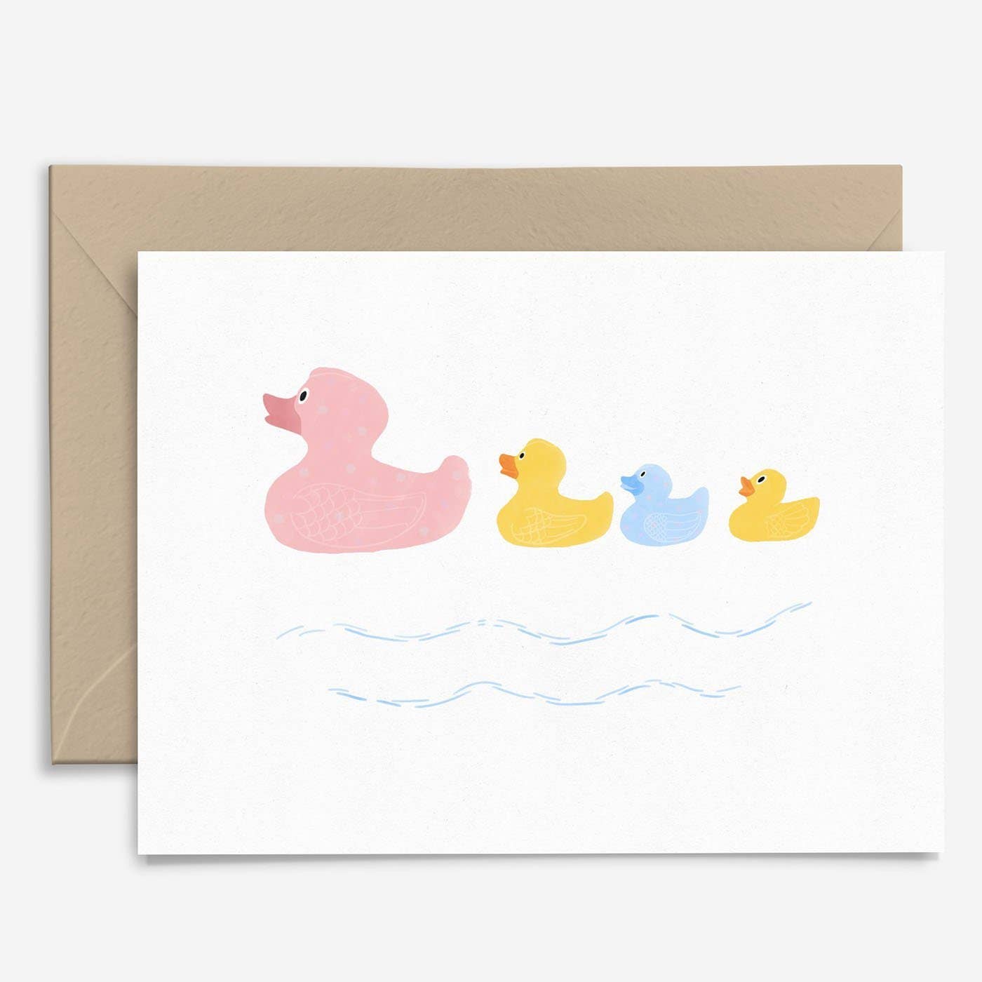 Tarjeta de felicitación de la familia de patos
