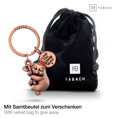 Porte-clés paresseux « I love you slooow much » « Dreamy » avec gravure - Joli porte-bonheur