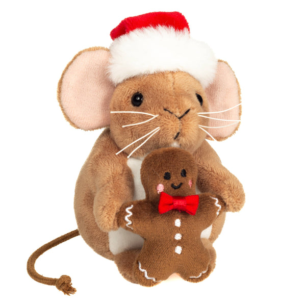 Kerstmuis pluche speelgoed met peperkoekmannetje