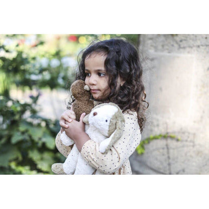 Cão de peluche, pequeno | Branco e bege