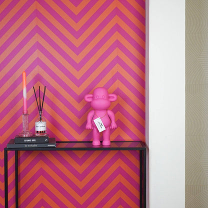 Ornement - Figurine Singe 'La Légende' - Résine de poly - Rose - 20,5x13,5x35cm