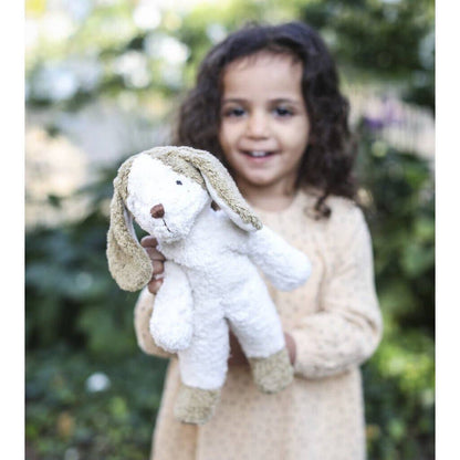 Cão de peluche, pequeno | Branco e bege