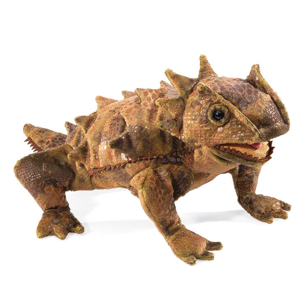 Marionnette à main Lézard cornu 3225/ Lézard à cornes Folkmanis réaliste