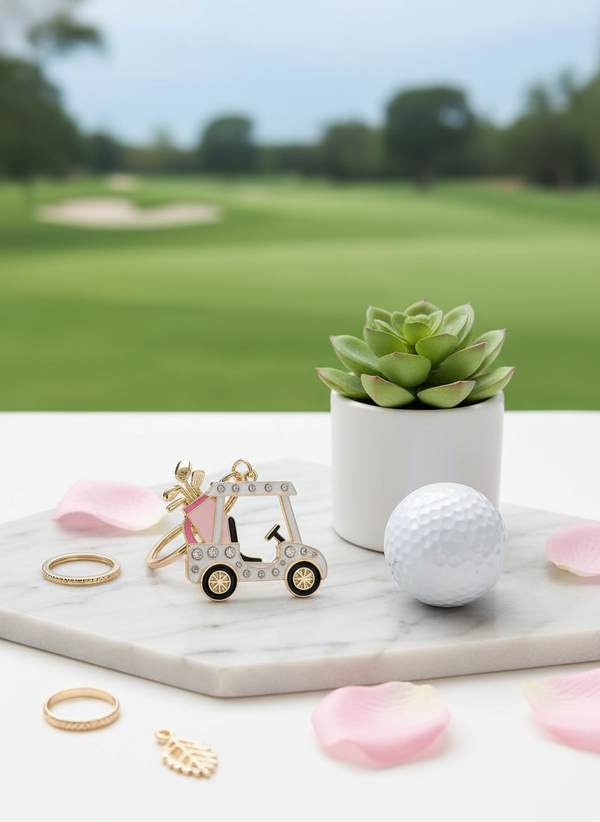 Portachiavi Golf Cart - Bianco