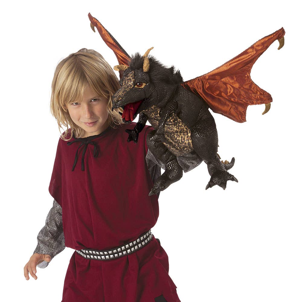 Marionnette à Main Dragon Noir