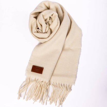 White wool scarf