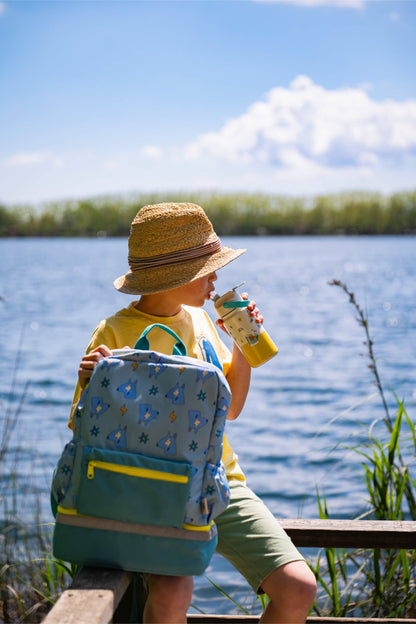 Botella de agua aislada de acero inoxidable para niños con divertido diseño de perro