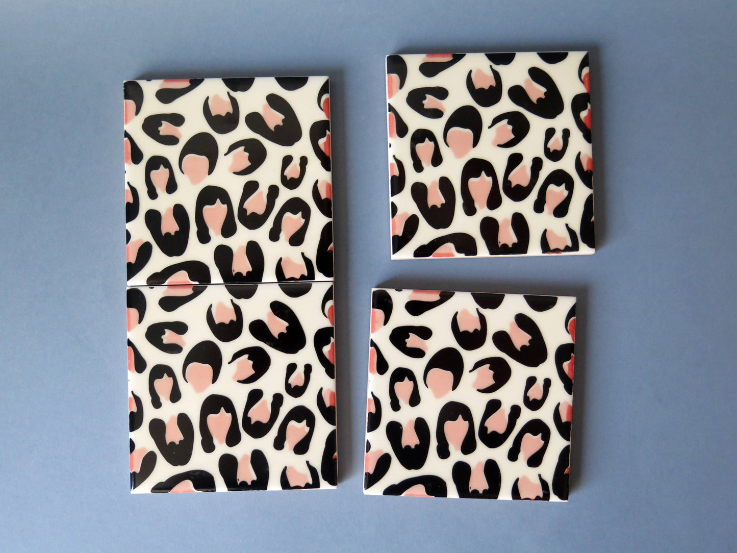 Leopard design ceramic coasters