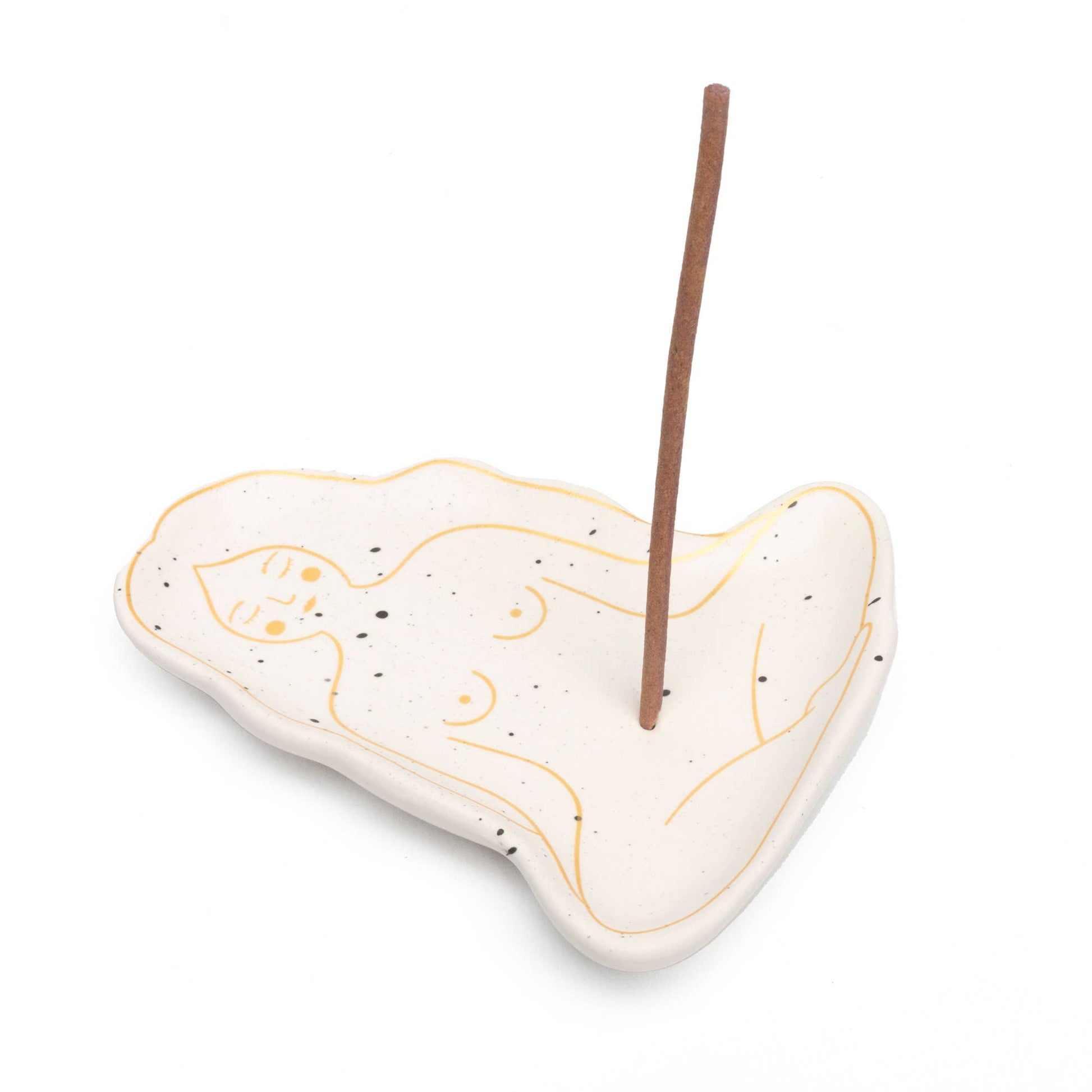 Brûle Parfum Seins Blanc Peint à la Main Helio Ferretti Vue 1