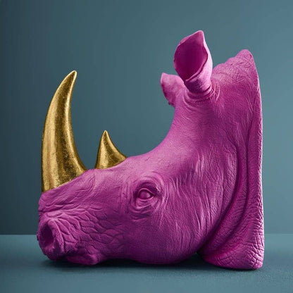 S/2 Serre-livres Rhinocéros, Magenta, 39,5 x 14,2 x 20,5 cm