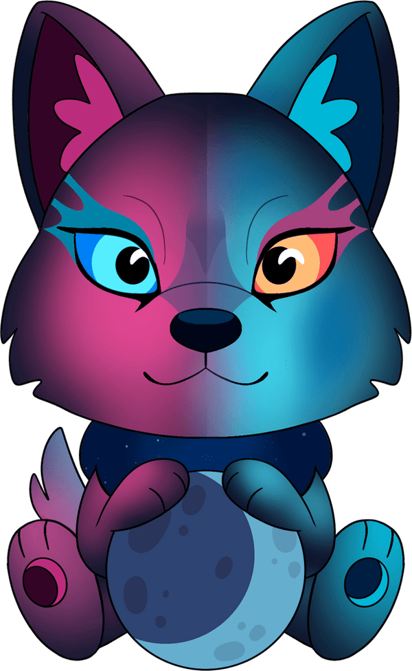 Galaxy Wolf Plush (9in)