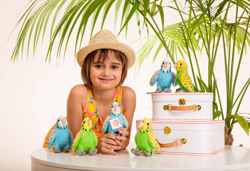 Periquito azul de peluche